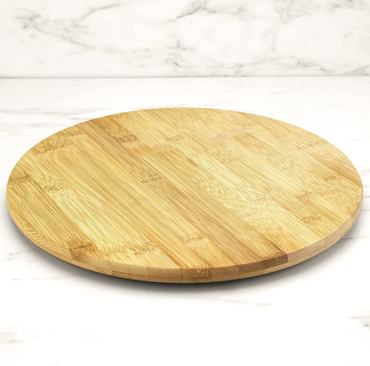 14” Bamboo Wood Lazy Susan Organizer for Kitchen, Turntable for Cabinet, Countertop, Table or Pantry