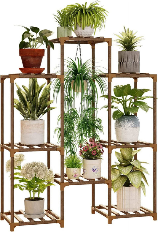 Plant Stand Indoor Plant Rack Plant Shelf Wood Outdoor Tiered Plant Shelf for Multiple Plants Ladder Plant Holder