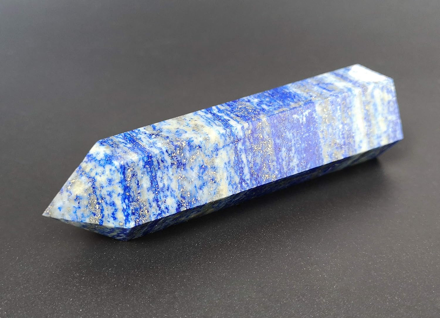 Healing Crystal Wands Point Faceted Prism Bars for Reiki Chakra Meditation Therapy Deco (Lapis Lazuli)